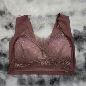 Women’s Wireless Seamless T‑Shirt Bra Brown Small Smooth Comfort Wirefree NWOT
